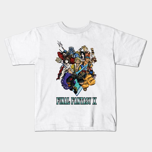 Final Fantasy X Heroes Kids T-Shirt by WarioPunk